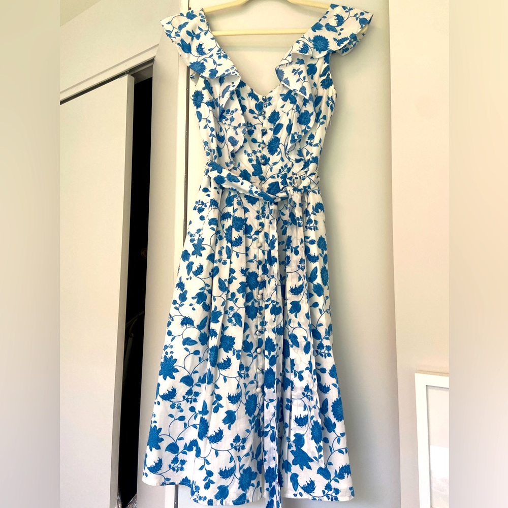 Blue Floral Sundress - Gal Meets Glam Olivia Dress Size 2